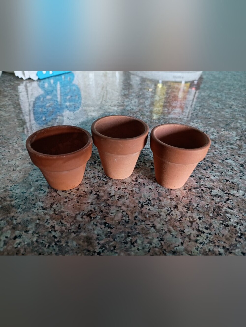 Set Of 3 Terra Cotta 2" Flower Planters, Clay Pots, Grow Herbs, Succulents